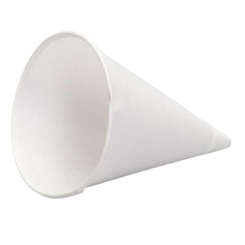 Genpak Drywax Cone Cup Rolled Rim, Unwrapped, 4oz
